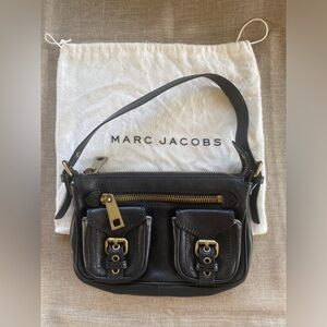 Marc Jacobs small leather black handbag made in Italy with dust bag